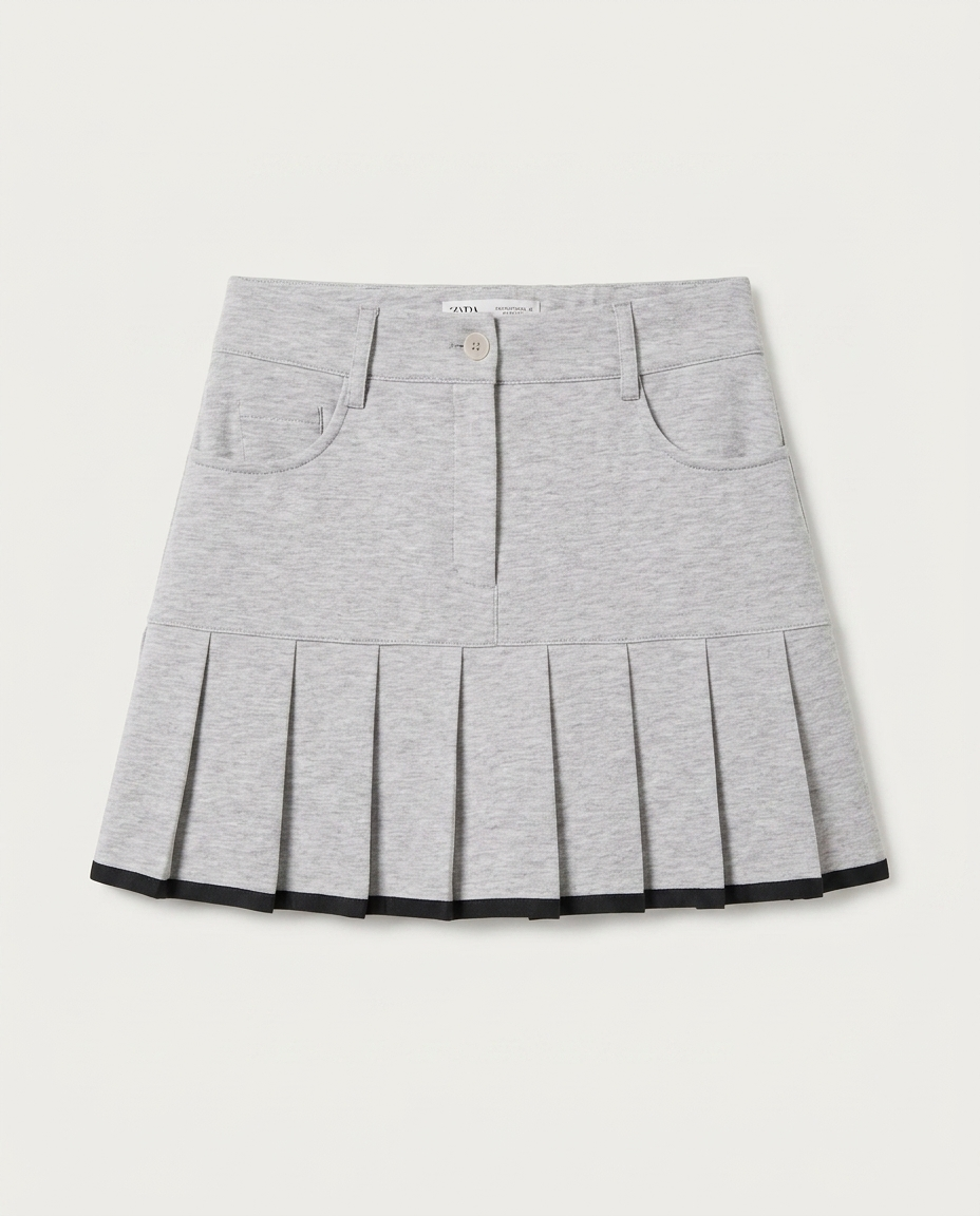 300108_etek_01 Gri pileli tenis eteği - Özgelaksi